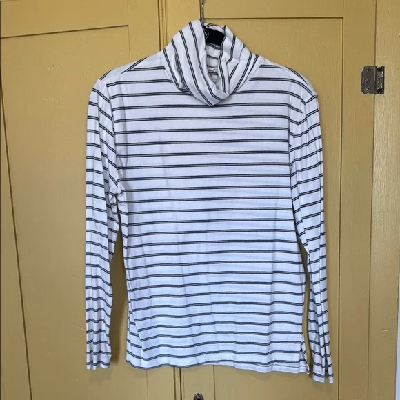 Striped Turtleneck - White and Black - Picture 1 of 5